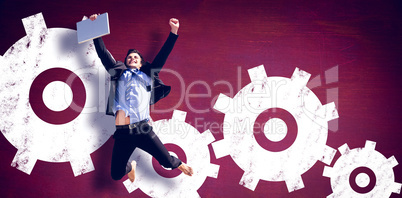 Composite image of cheering businessman Composite image of cheering businessman