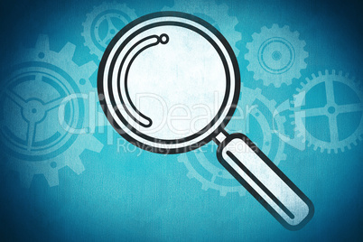 Composite image of magnifying glass