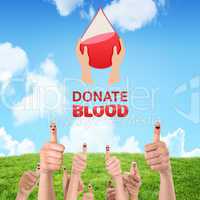 Composite image of blood donation