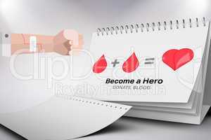 Composite image of blood donation