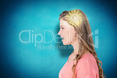 Composite image of hipster woman talking to someone