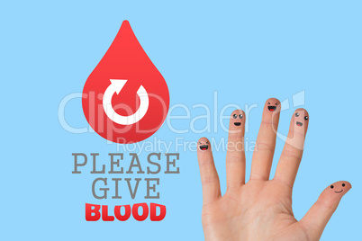 Composite image of blood donation