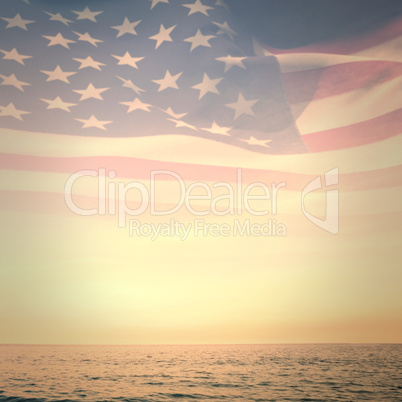 Composite image of digitally generated american flag rippling