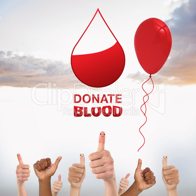 Composite image of blood donation