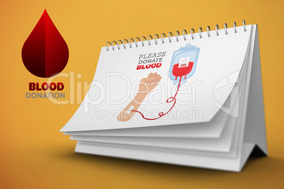 Composite image of please donate blood