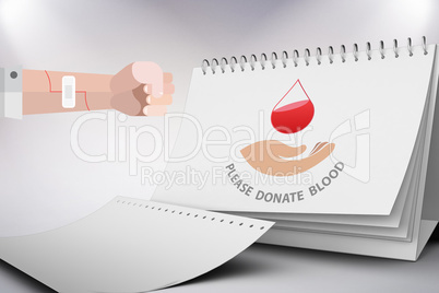 Composite image of blood donation