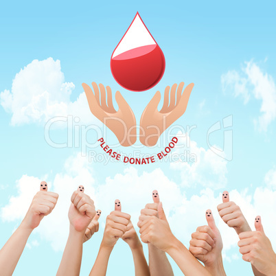 Composite image of blood donation