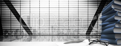 Composite image of desk