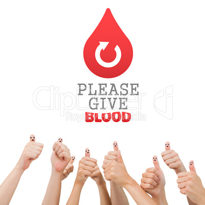 Composite image of blood donation