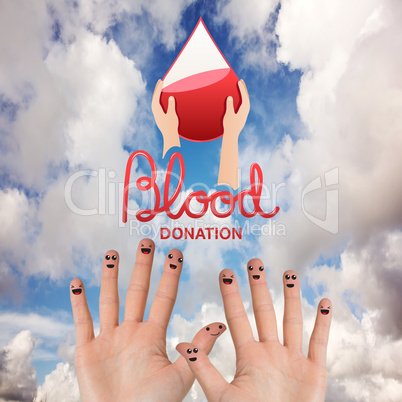 Composite image of blood donation