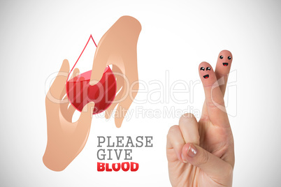 Composite image of blood donation