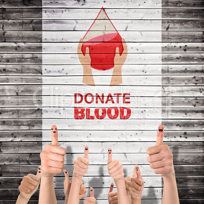 Composite image of blood donation