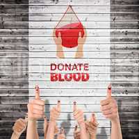 Composite image of blood donation