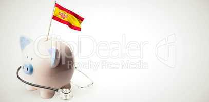 Composite image of digitally generated spain national flag