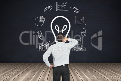 Composite image of thinking businessman scratching head