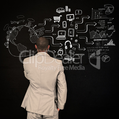 Composite image of thinking businessman