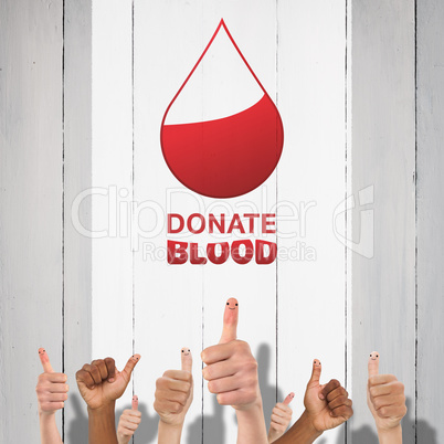 Composite image of blood donation