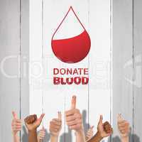 Composite image of blood donation