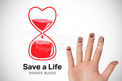 Composite image of blood donation