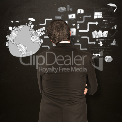 Composite image of thinking businessman