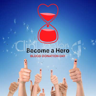 Composite image of blood donation