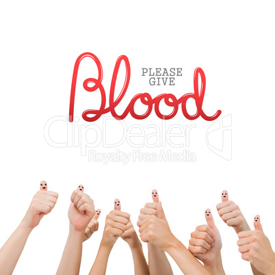 Composite image of blood donation