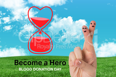 Composite image of blood donation