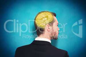 Composite image of elegant businessman in suit thinking