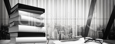 Composite image of desk