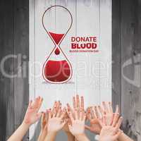 Composite image of blood donation