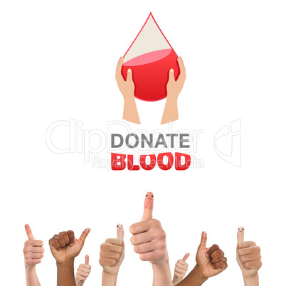 Composite image of blood donation