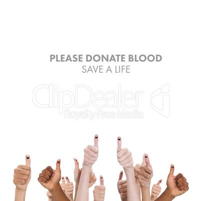 Composite image of blood donation