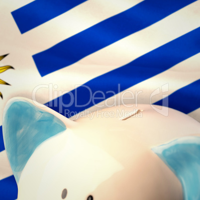 Composite image of piggy bank