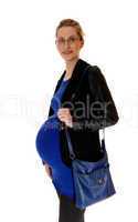 Pregnant woman going out.