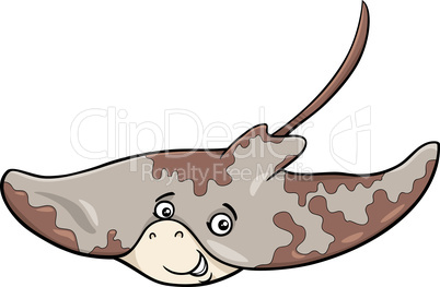 ray fish cartoon illustration