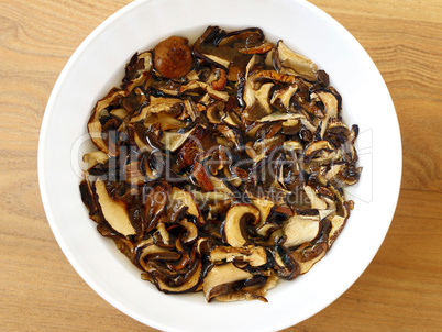Soaked Dried Mushrooms