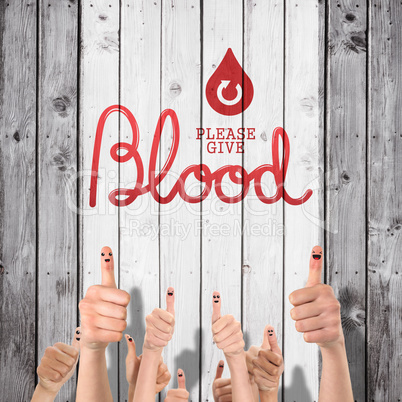 Composite image of blood donation