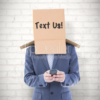 Composite image of anonymous businessman using phone