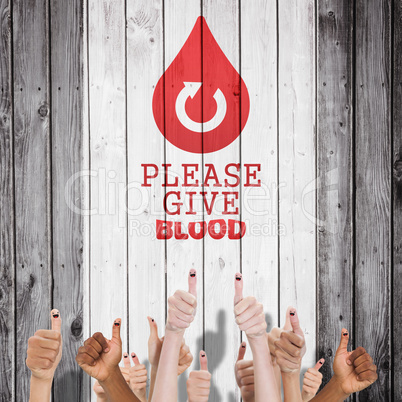 Composite image of blood donation Composite image of blood donation