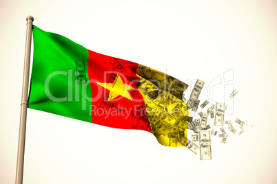 Composite image of falling dollars Composite image of falling dollars