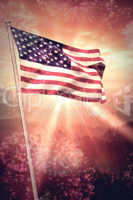 Composite image of digitally generated american national flag