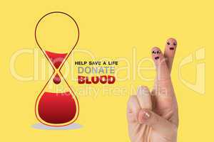 Composite image of blood donation