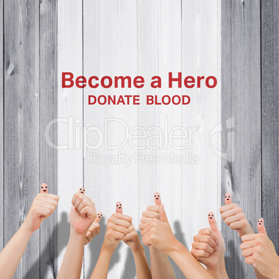 Composite image of blood donation