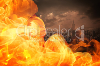 Composite image of fire