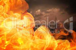 Composite image of fire