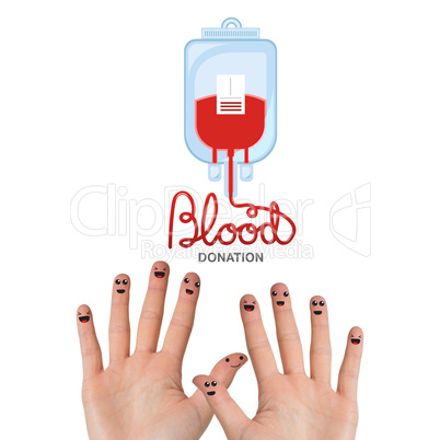 Composite image of blood donation