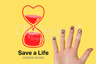 Composite image of blood donation