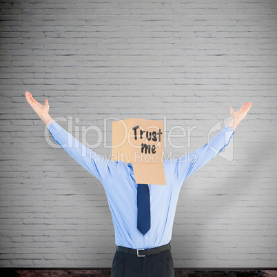 Composite image of cheering anonymous businessman