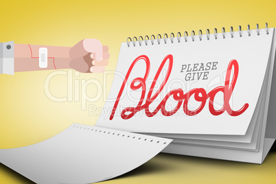 Composite image of blood donation