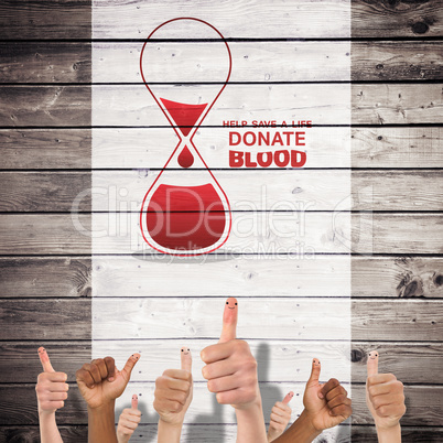 Composite image of blood donation